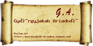 Györgyjakab Ariadné névjegykártya